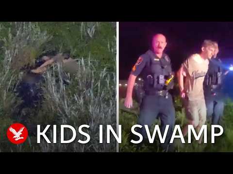 DUI suspect drops his children into alligator-infested swamp as he flees police