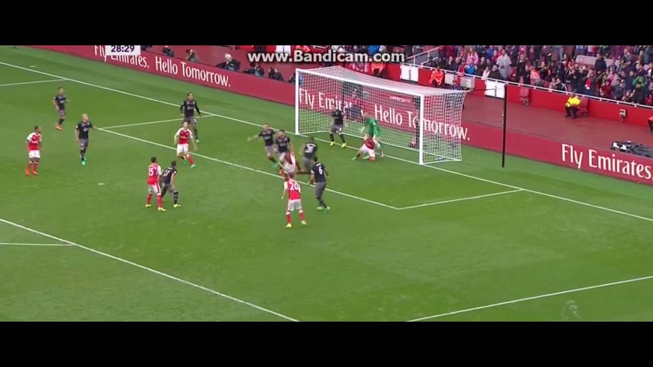 Koscielny Amazing Overhead Kick Goal vs Southampton YouTube