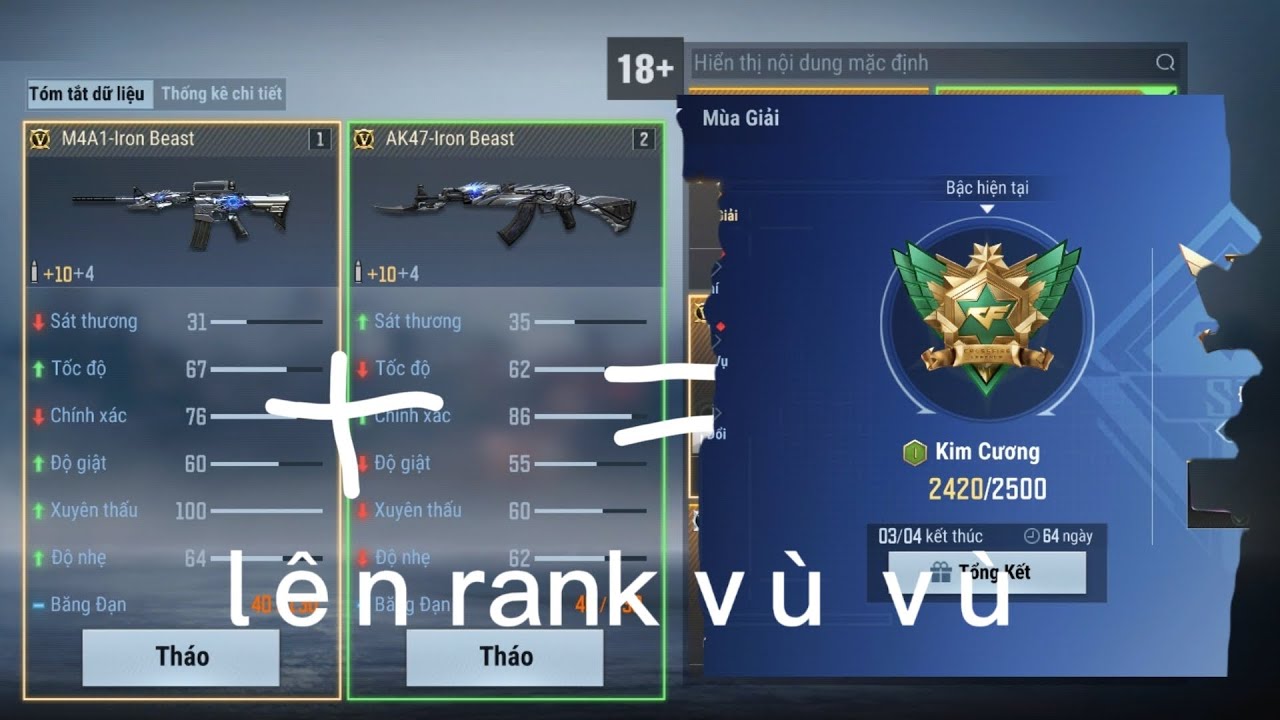 55p lên rank vèo vèo với combo M4 trans+Ak trans của tuấn90k|