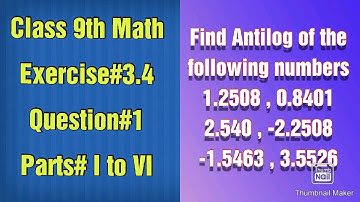 Find anti-logarithm of 1.2508 || 0.8401 || 2.540 || -2.2508 || -1.5463 || 3.5526