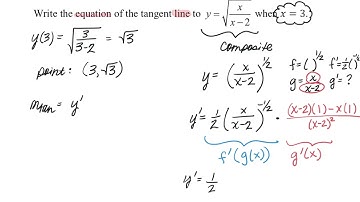 Writing the Equation of a Tangent Line (using chain rule)