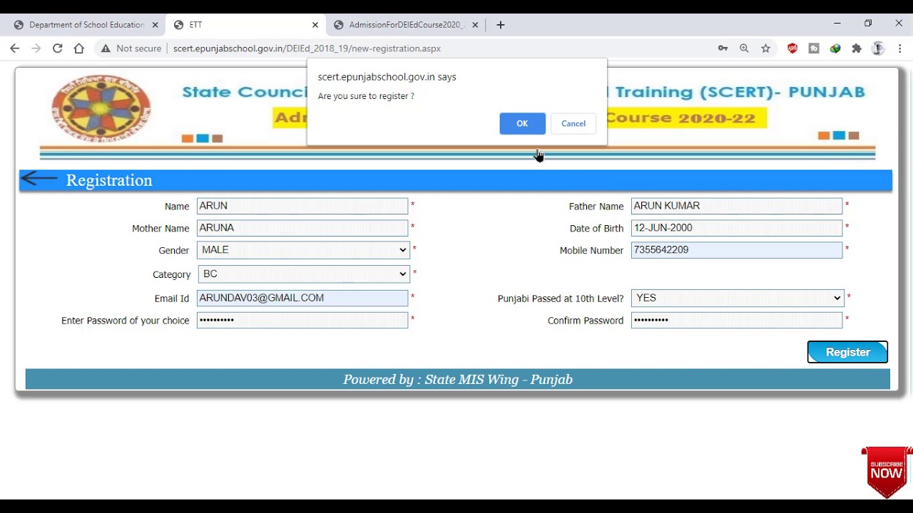 How to Fill D.El.Ed || ETT Online Admission Form 2021
