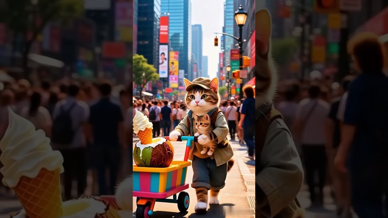 Selling Coconut ice cream #cat #kucing