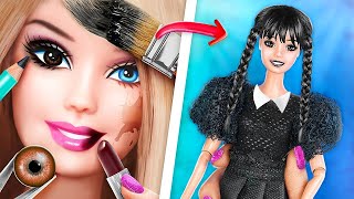 Relooking de Poupée BARBIE en Mercredi | 5 Idées de Création DIY