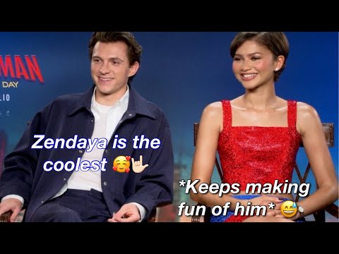 Zendaya and tom holland being a chaotic couple for abt 8 minutes during spiderman promotions