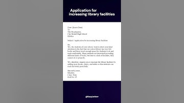 Application for Increasing Library Facilities 📚 | Easy English Application | School Writing