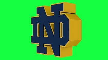 Notre Dame Green Screen Logo Loop Chroma Animation