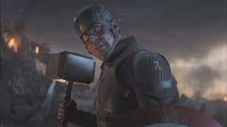 AVENGERS 4 ENDGAME (2019) - Captain America Lifts Thor's Hammer Mjolnir Scene