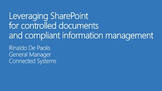 Leveraging SharePoint for Controlled Documents