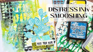 Fabulous Technique to create an Art Journal Background 🌿👉 Ink Smooshing with Distress Inks \& Oxides