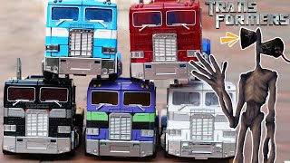 Optimus Prime VS Siren Head - Transformers stop motion movie robots truck toys!