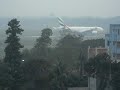 Emirates airline A330-200 taking off from Hazrat Shahjalal International Airport, Dhaka, Bangadesh