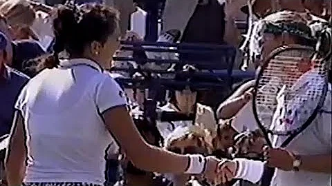 Monica Seles vs Anke Huber 1995 US Open R4 Highlig...