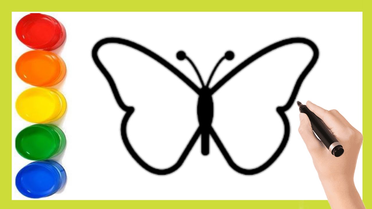 Butterfly coloring videos for kids | How to draw Butterfly step by step ...