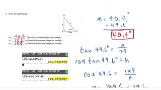 Section 2.4 Solutions and Applications of Right Triangles