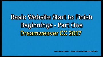 Dreamweaver CC 2017 Creating a Basic Site - Start to Finish Part One