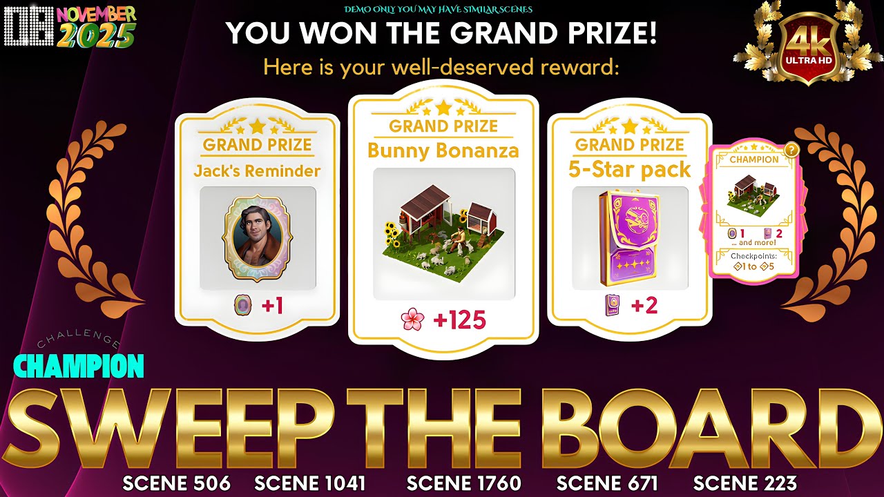 JUNE'S JOURNEY SWEEP THE BOARD 08 NOV 2025 | DEMO ONLY | YOU MAY