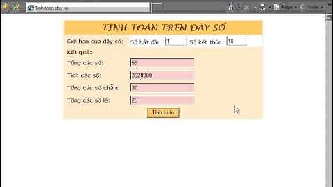 Bài giải thiết kế form tính toán trên dãy số bằng PHP