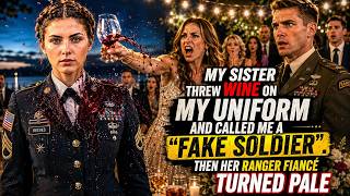 My Sister Threw Wine on My Uniform and Called Me a “Fake Soldier”.Then Her Ranger Fiancé Turned Pale