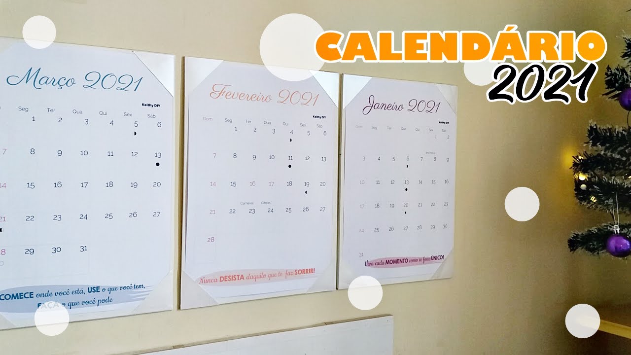 Calendário de Parede 2021 - Planner Mensal - Baixe e Imprima!