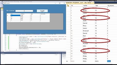 c# tutorial for beginners:  Get Duplicate Values in dataGridView from database Using a condition