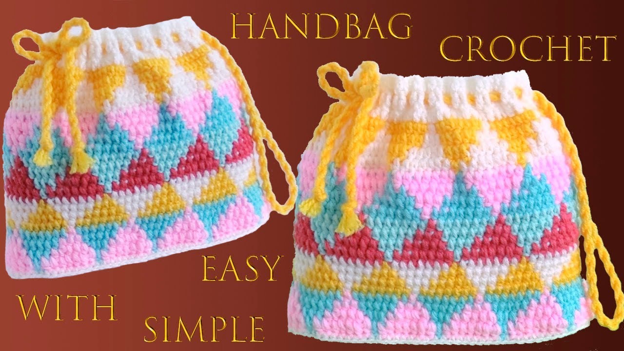 Bolso a Crochet paso a paso Punto triángulos colores arcoíris tejido a  gancho tallermanualperu - YouTube