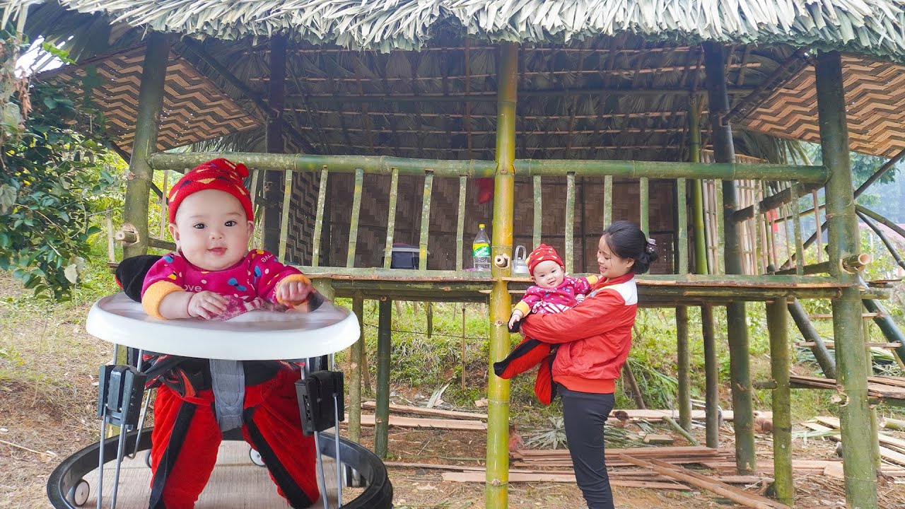 TIMELAPSE: 350-Day Journey - 17-Year-Old Single Mother Builds Bamboo House on Hillside