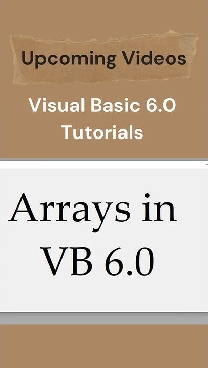 VB Chapter # 07 Arrays in Visual Basic 6.0 (VB) - YouTube