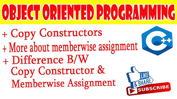 #Copy Constructor | Difference Between copy constructor and member wise Assignment | OOP C++