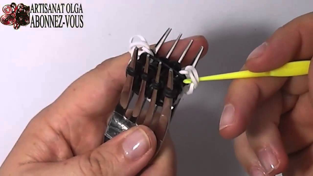 Coment faire OREO élastique. Avec 2 fourchettes, ne pas Rainbow Loom Tutoriel.