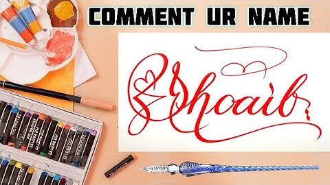 Shoaib Name Signature Calligraphy Status | How to Draw, Cursive Calligraphy with Cut Marker
