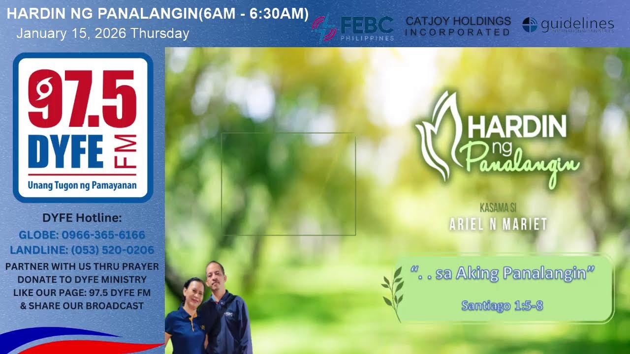 HARDIN NG PANALANGIN   _  “May Sagot ang Diyos sa Aking Panalangin”(James 1:5-8) 🙂