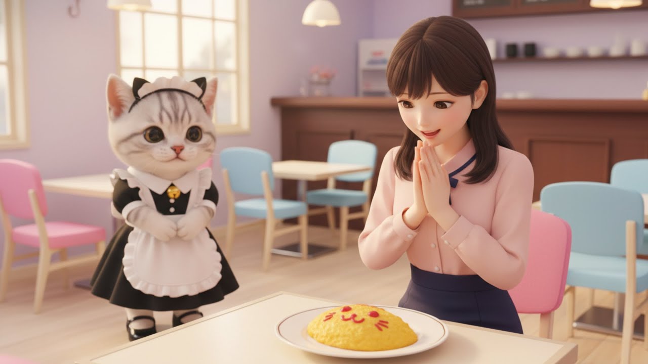 お帰りなさいませ!!メイド猫カフェでお給仕   ねこの一日に密着🐱🍰