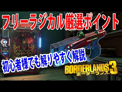 Borderlands3【ボーダーランズ3】初心者でも解る‼【フリーラジカル厳選ポイント紹介】最大ダメージを厳選しよう‼