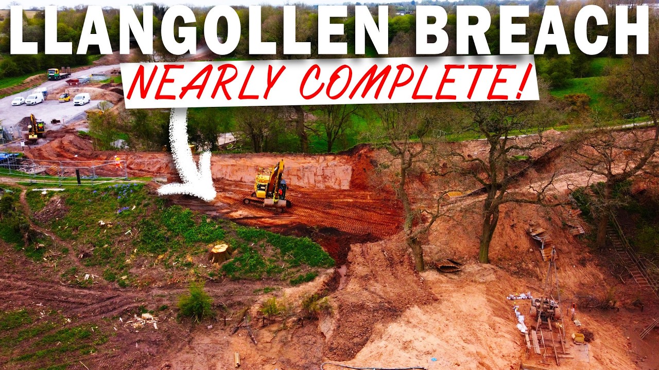 ACCESS SLOPE INTO THE LLANGOLLEN CANAL BREACH NEARING COMPLETION! LATEST UPDATE!