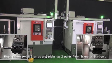 Victor Taichung Vturn NP16 2 off with gantry robot 2 off for identical turning TMTS 2016
