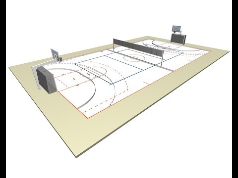 Совмещенная разметка спортивных площадок. Универсальная спортивная площадка.