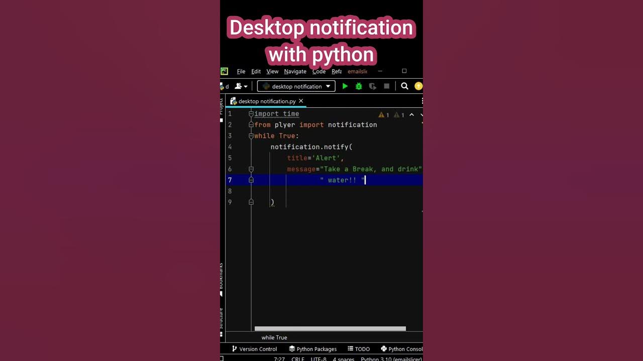 Notifications python. Notifications python
