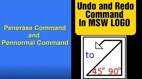 Penerase and Pennormal Command || Undo Command in MSW LOGO || MSW LOGO