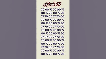can you find 07 in 5 seconds? #wordpuzzlegame #game #mathematics #mindbendingquiz #puzzle