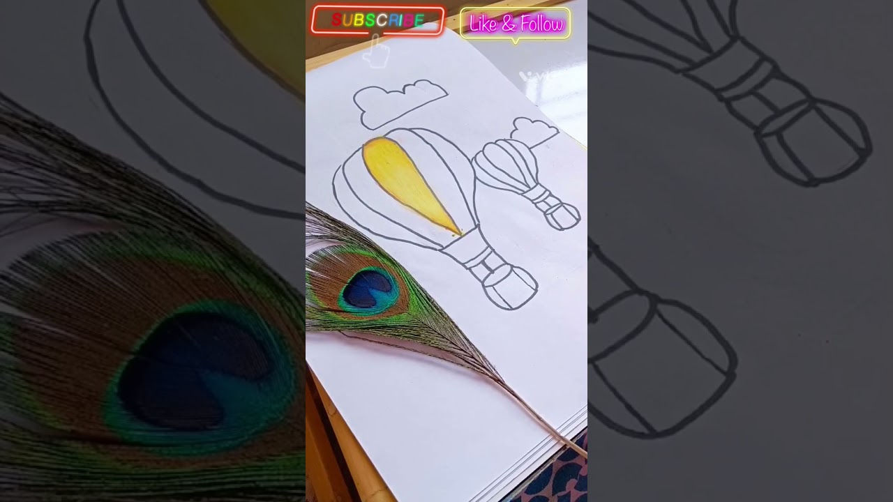 Easy Hot Air Balloon Drawing💥 | 