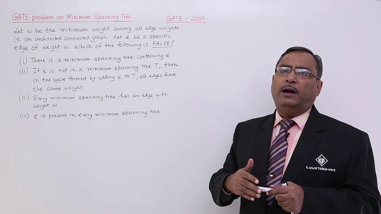 Minimum Spanning Tree - GATE Exercise 2 - YouTube