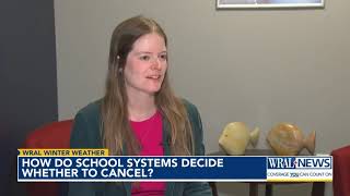 How do NC school systems decide whether to cancel?