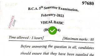Mdu BCA 5th VB Question Paper 2022