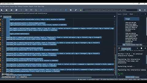 Darsh Garg / Project - 188 (Secured Login System) / WhiteHat Jr / Python Coding / Spyder