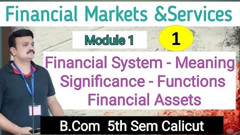 Financial Markets and Services/ Chapter 1 Introduction/B.Com Calicut Fifth Semester/Malayalam