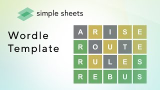 Wordle Excel Game Template Step-by-Step Video Tutorial by Simple Sheets screenshot 3