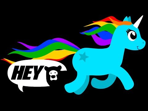 Hey Bear Sensory - Unicorns and Rainbows - Colourful Video with Fun Music!