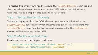Resolving the Cannot read property 'nativeElement' of null Error in Angular Unit Tests