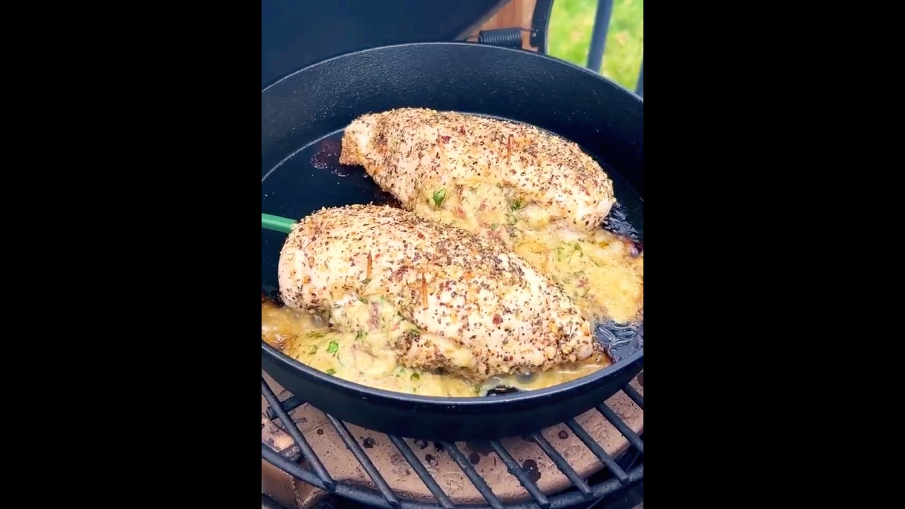 Mediterranean Stuffed Chicken Breast on the Big Green Egg | Video Recipe